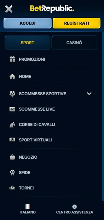 navigazione mobile bet republic casino